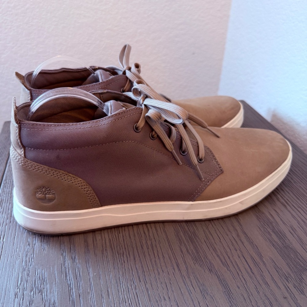 Timberland Mens Davis Square Chukka Tan Brown Leather Sneaker Boots A1SES 15W